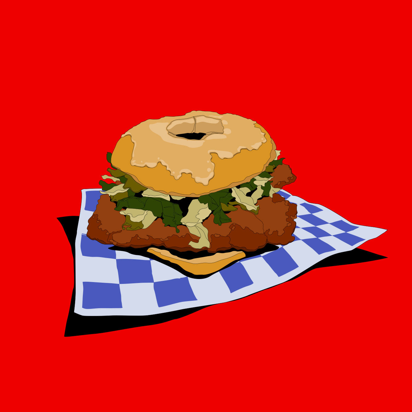 The Donut-Give-AF Fried Pork Glazed Donut Sandwich Combo Meal