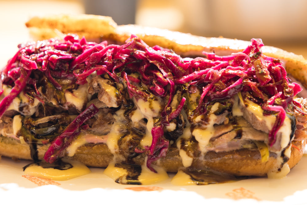 The Smoked Jerk Duck Chopped Cheese
