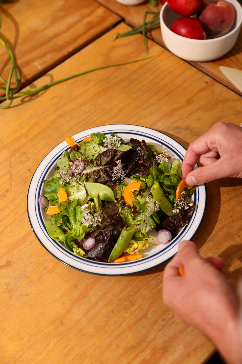 STONE FRUIT SZN: An Edible Summerscape with RAW on Romaine
