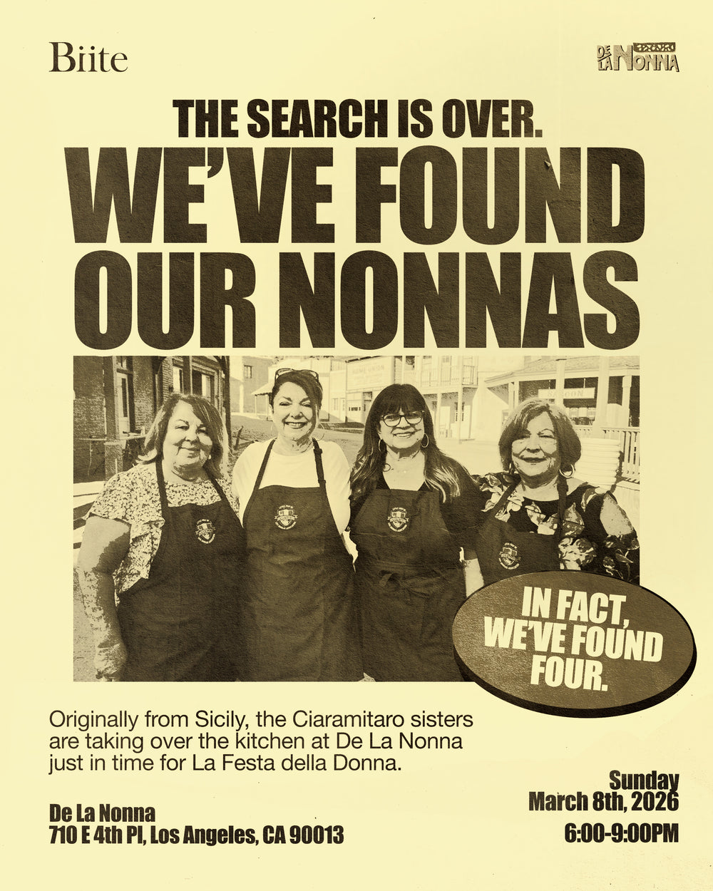 FOUR NONNAS TAKE OVER DE LA NONNA
