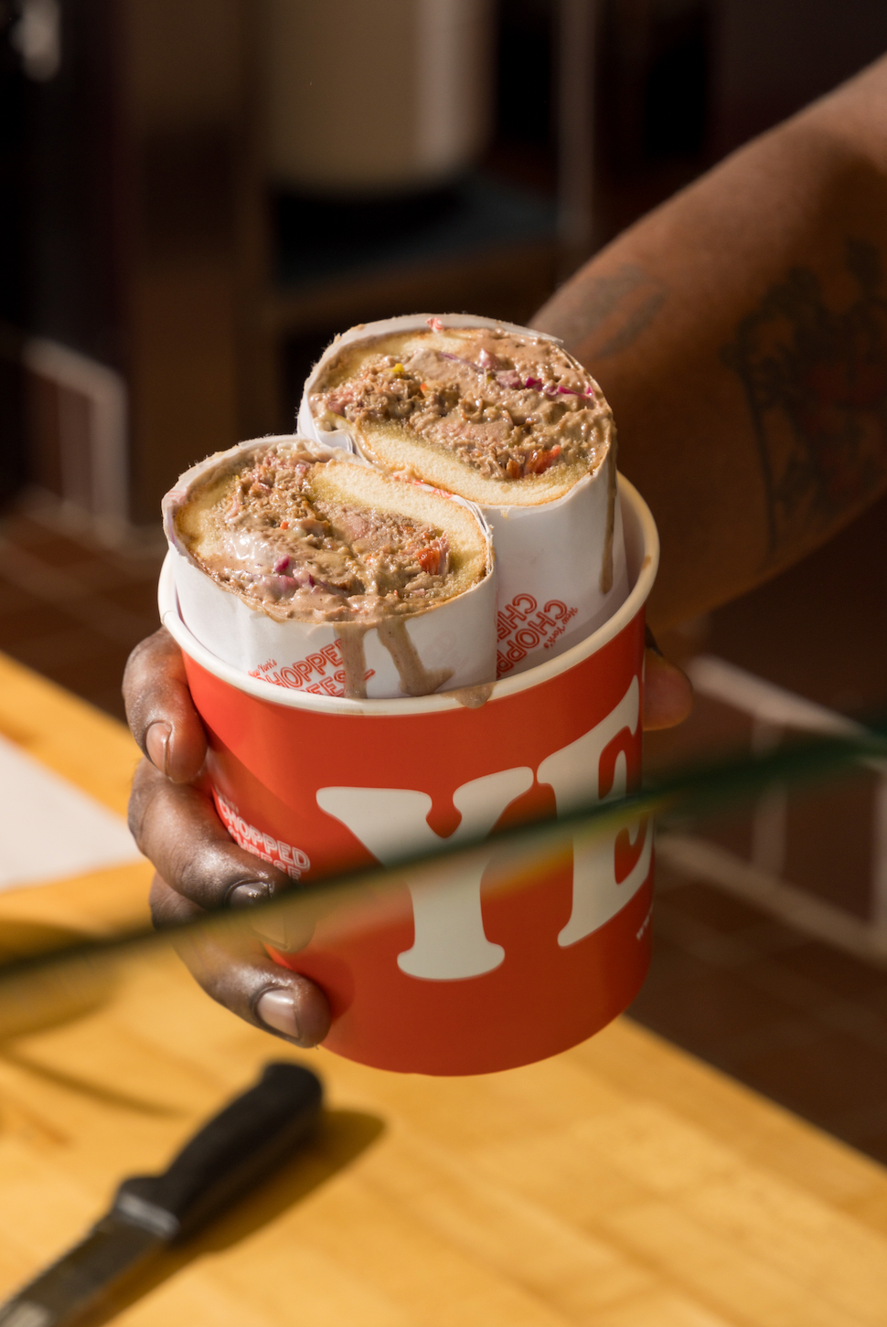 The Smoked Jerk Duck Chopped Cheese