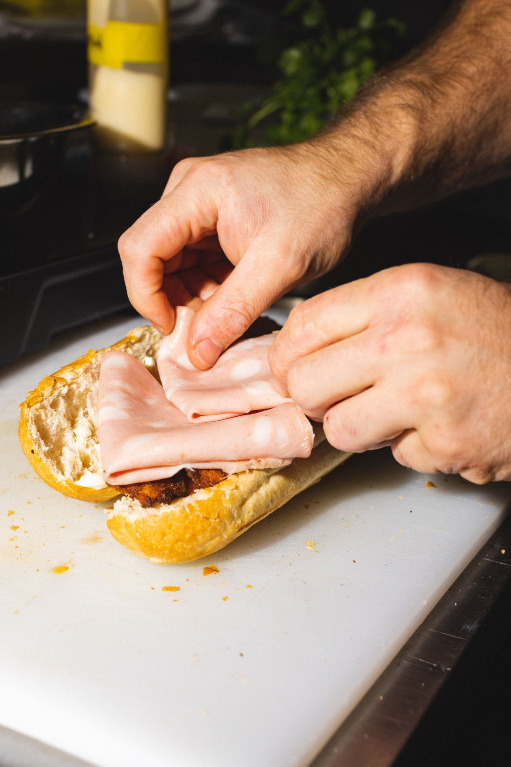 A SUPER RAD Mortadella & Chicken Cutlet Bánh Mì