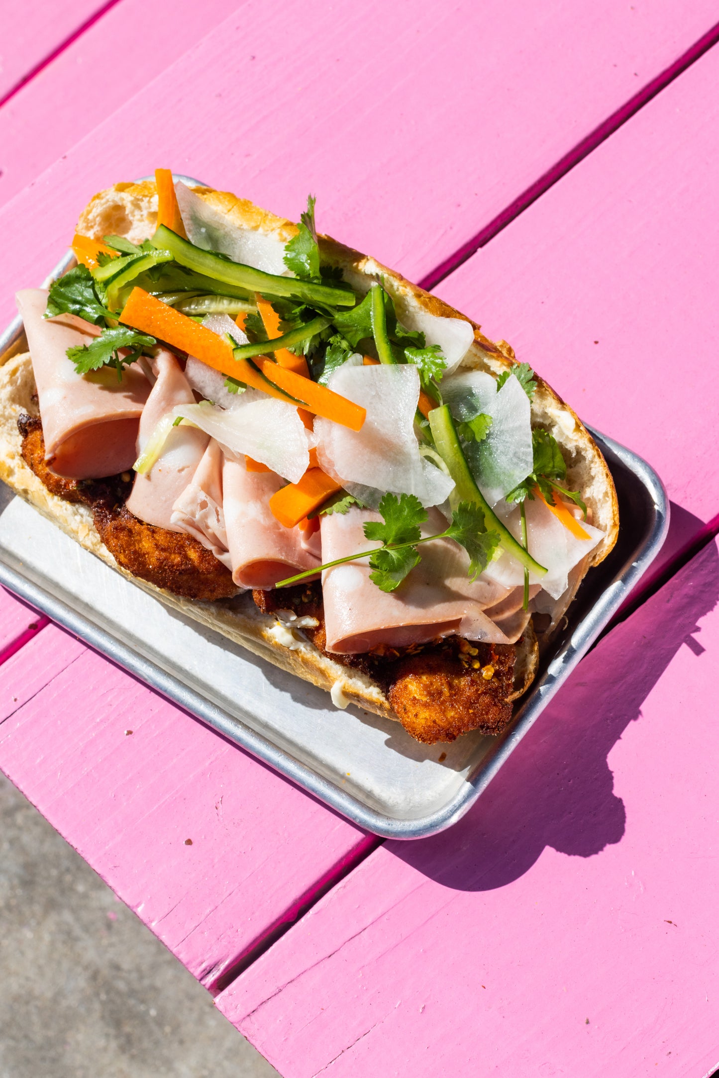 A SUPER RAD Mortadella & Chicken Cutlet Bánh Mì