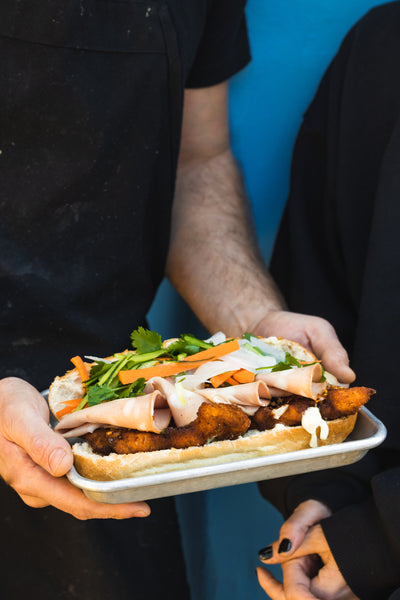 A SUPER RAD Mortadella & Chicken Cutlet Bánh Mì