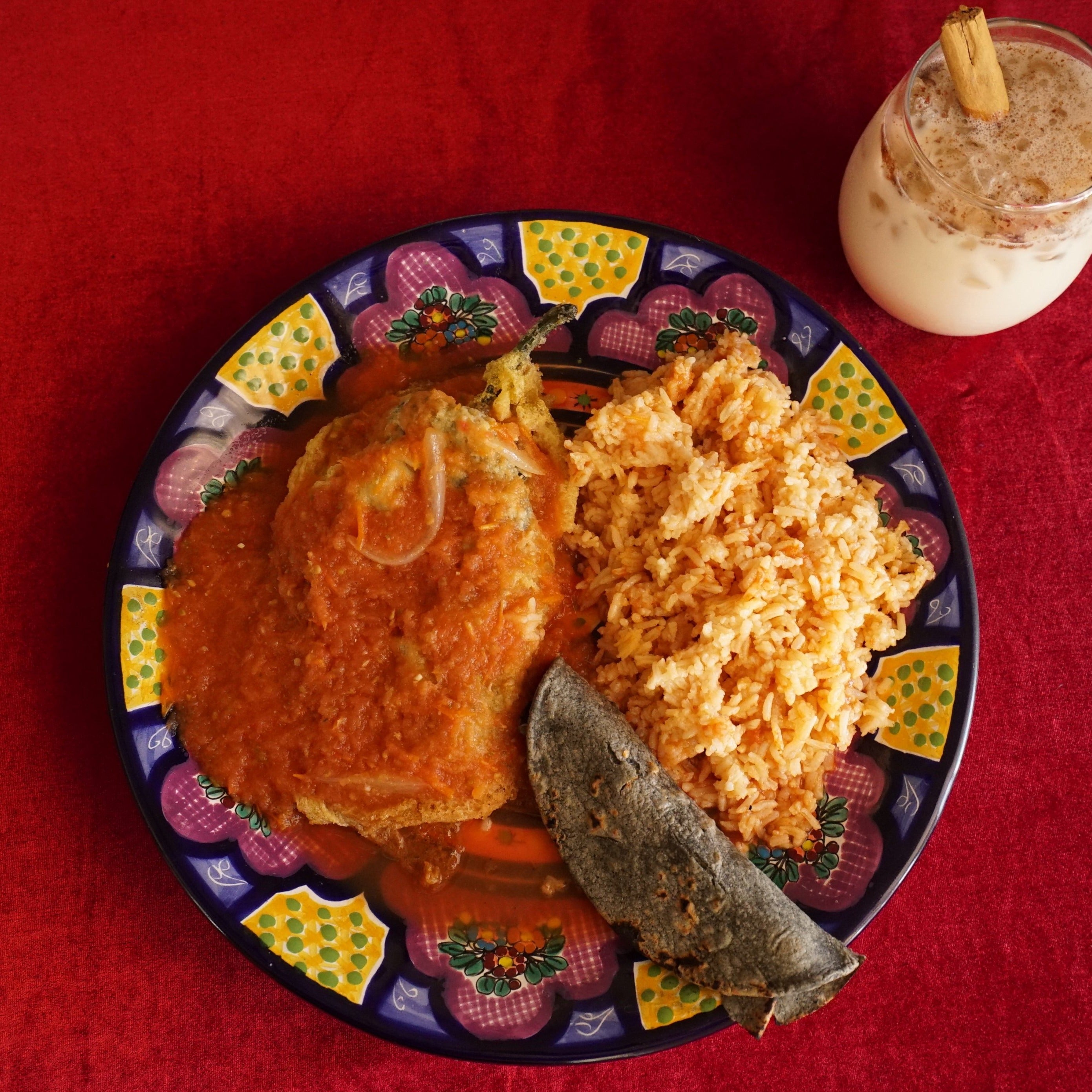Mami’s Xiles Xicana Deluxe Relleno and Horchata Combo Dinner