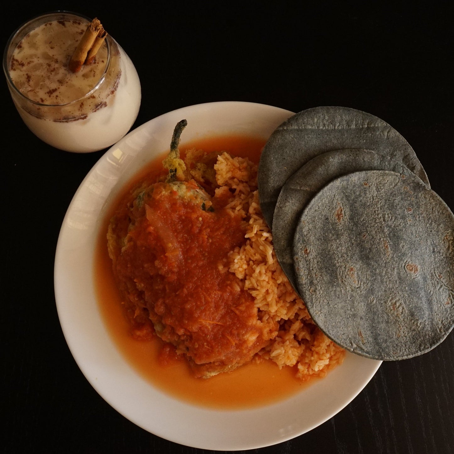 Mami’s Xiles Xicana Deluxe Relleno and Horchata Combo Dinner