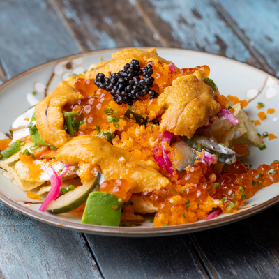 Game Day Loaded Caviar Nachos by Brian Bornemann of Crudo e Nudo