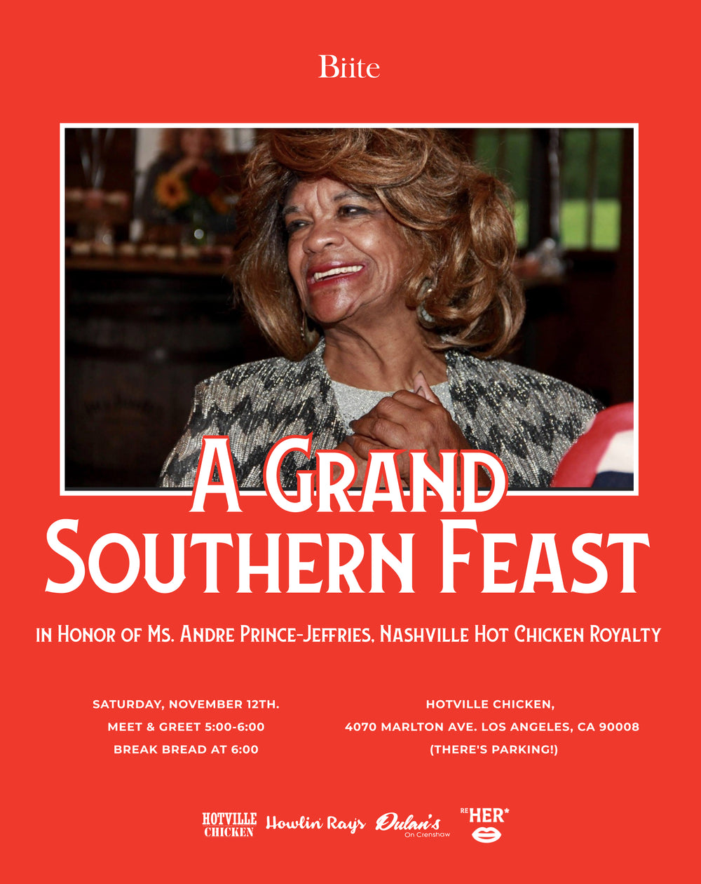 A Grand Southern Feast in Honor of Ms. Andre Prince-Jeffries, Nashville Hot Chicken Royalty