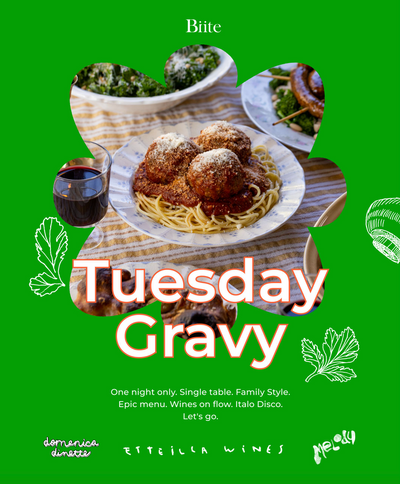 TUESDAY GRAVY, a Big Italian Feast by Domenica Dinette X Etteilla Wines at Melody