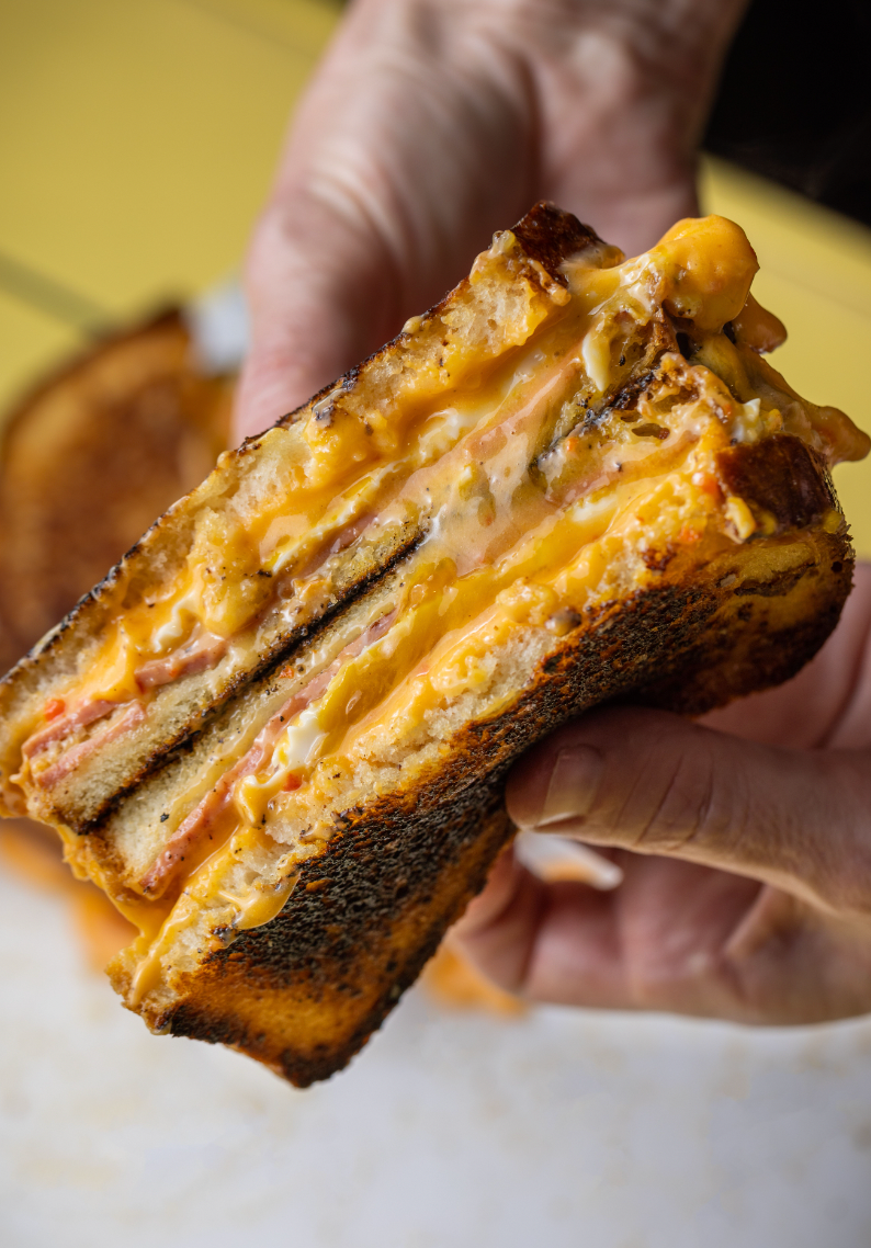 Paradise Found: A NEW SCHOOL Pimento Cheese Breakfast Sando by Calabama and Chef Eric Greenspan