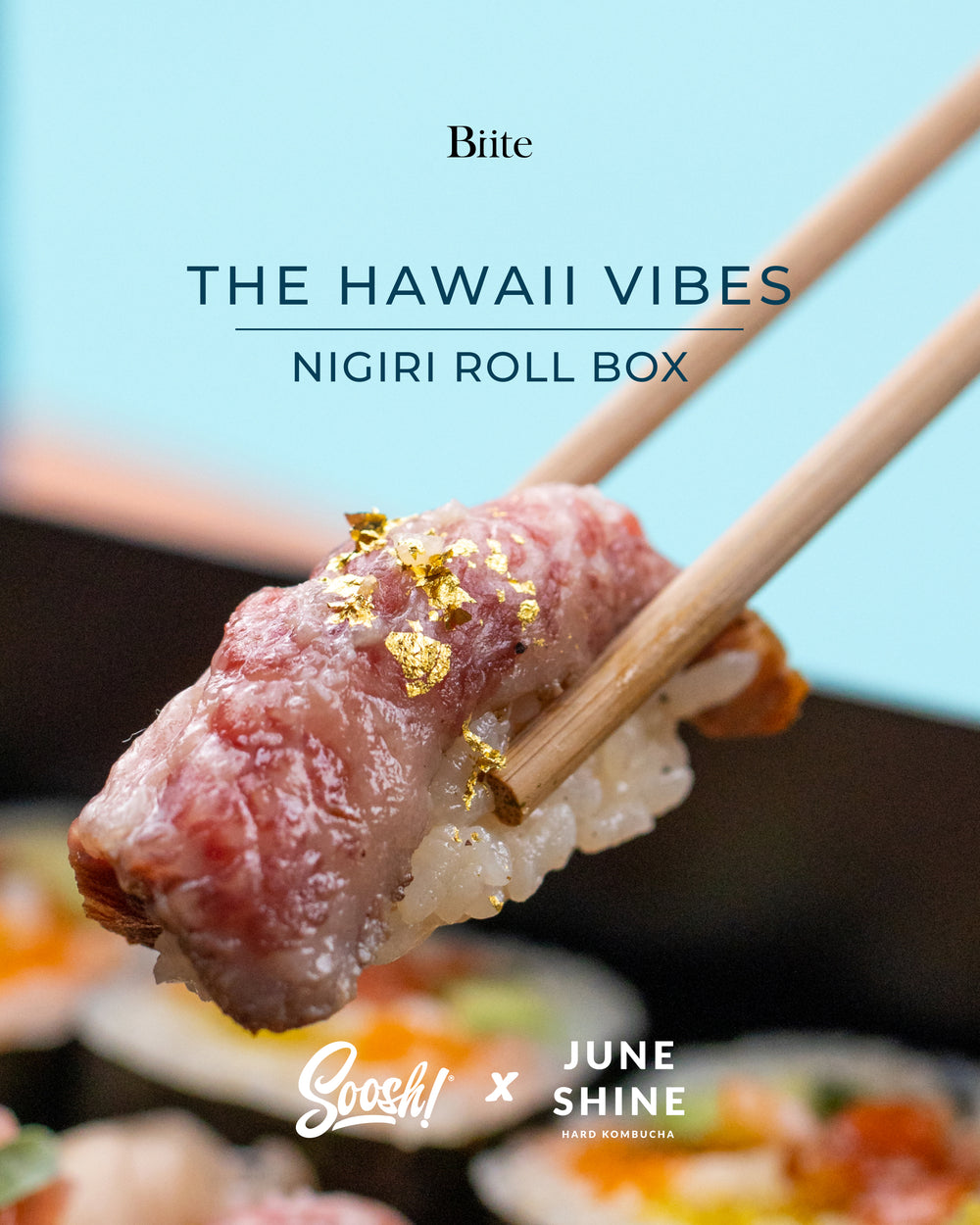 Hawaii Vibes Nigiri Roll Box, by Soosh! x JuneShine