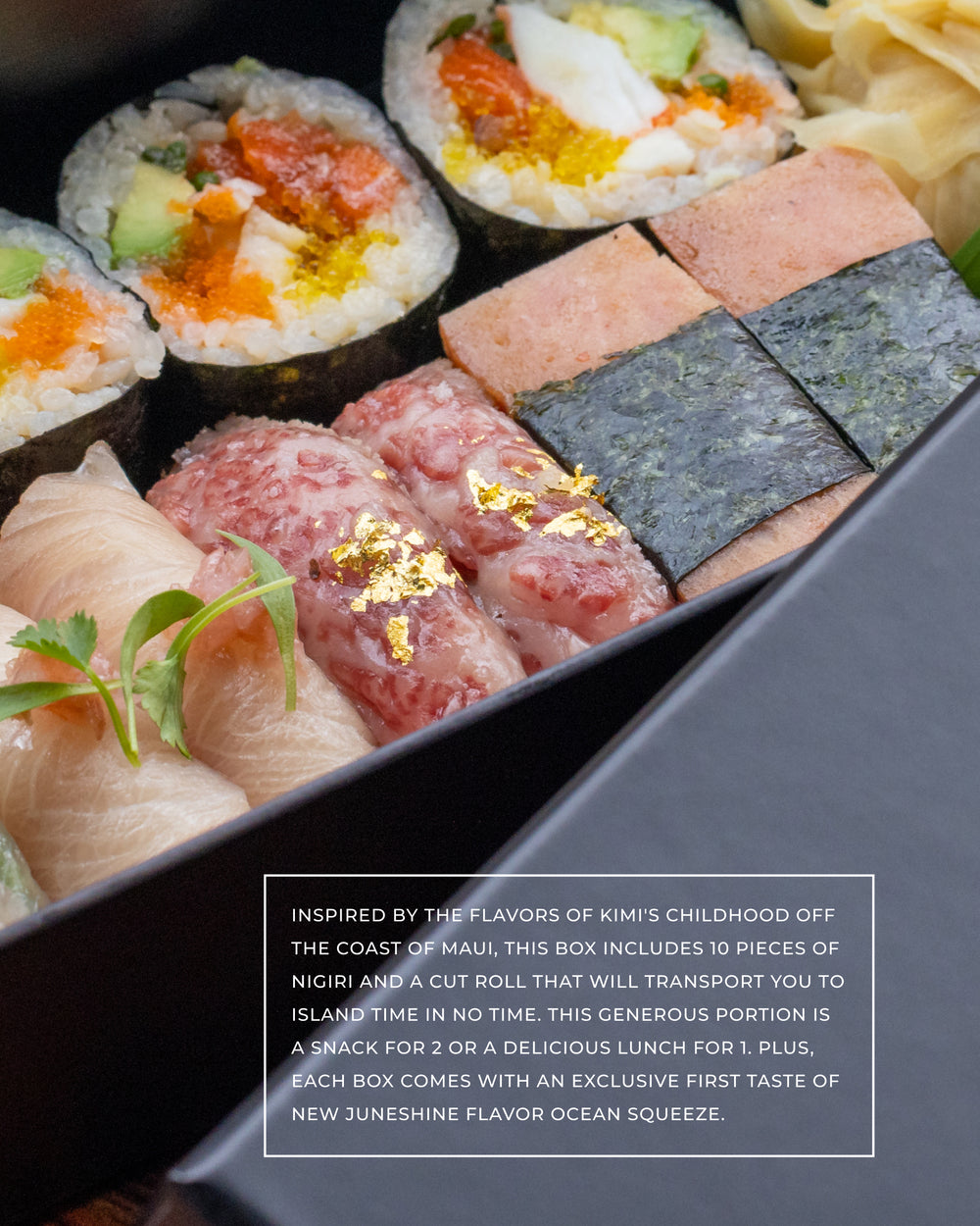 Hawaii Vibes Nigiri Roll Box, by Soosh! x JuneShine