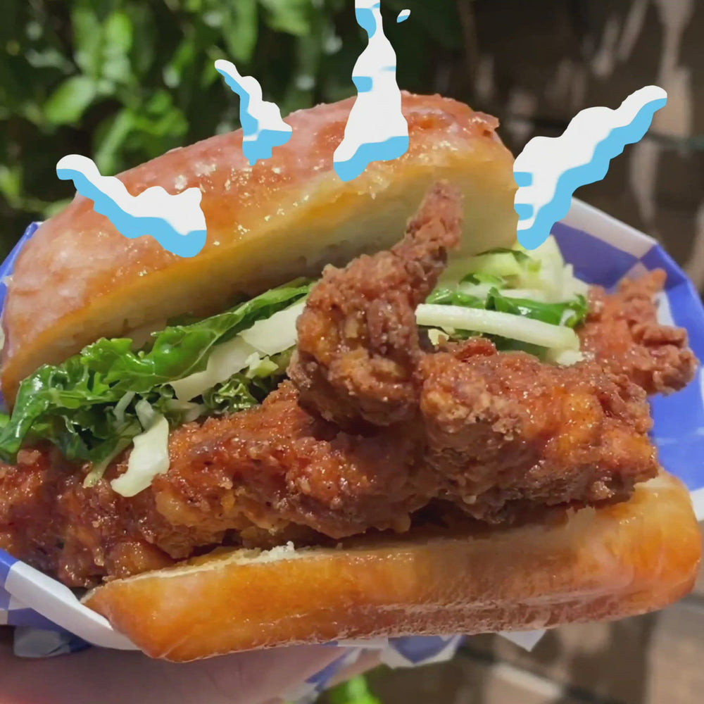 The Donut-Give-AF Fried Pork Glazed Donut Sandwich Combo Meal