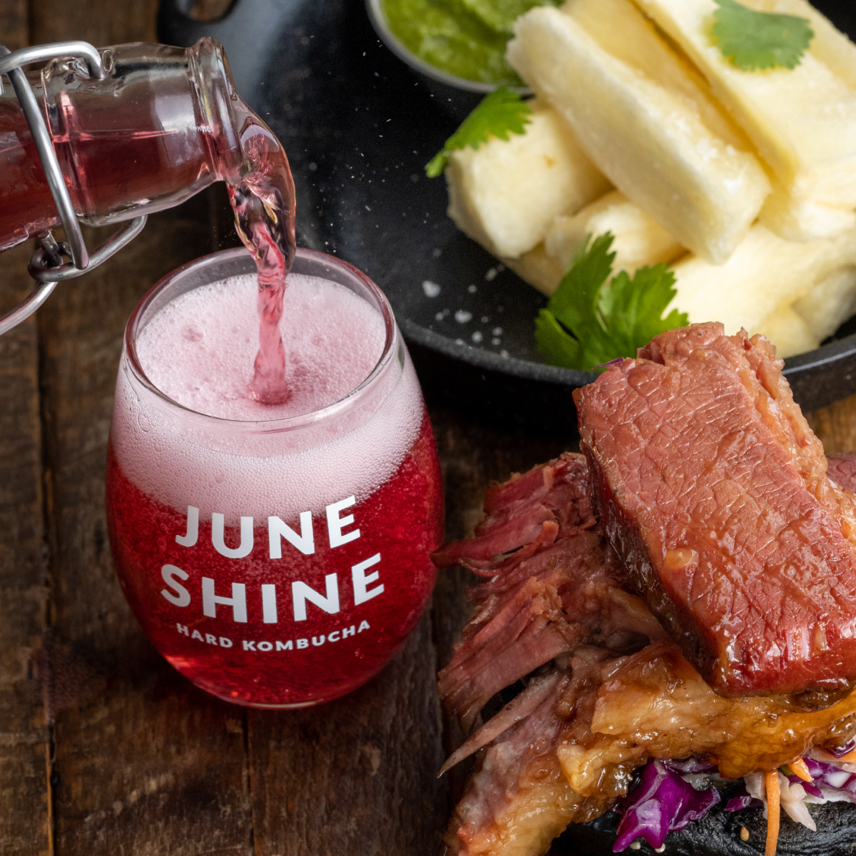Rubie Live at JuneShine: Wagyu "Bully Beef" Sando Plus Limited-Edition JuneShine flavor Blueberry Ginger