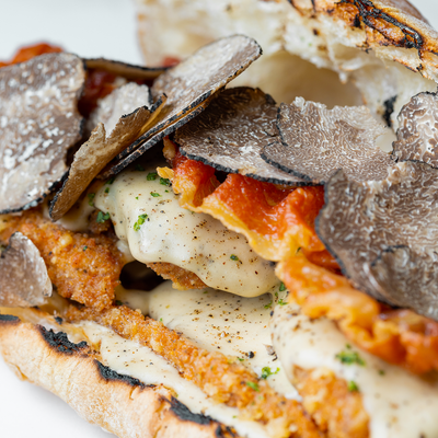 The Mona Lisa Cutlet Cacio e Pepe Black Truffle Sandwich by Ggiata