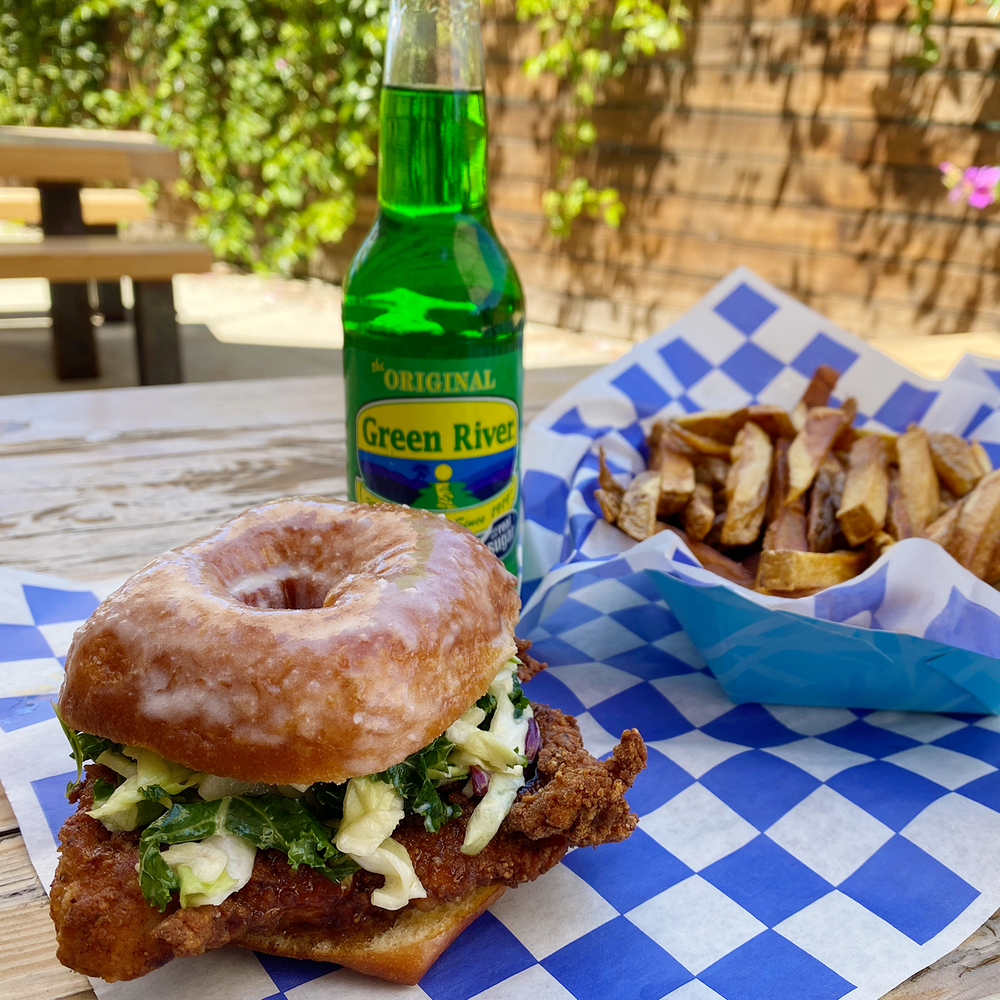 The Donut-Give-AF Fried Pork Glazed Donut Sandwich Combo Meal